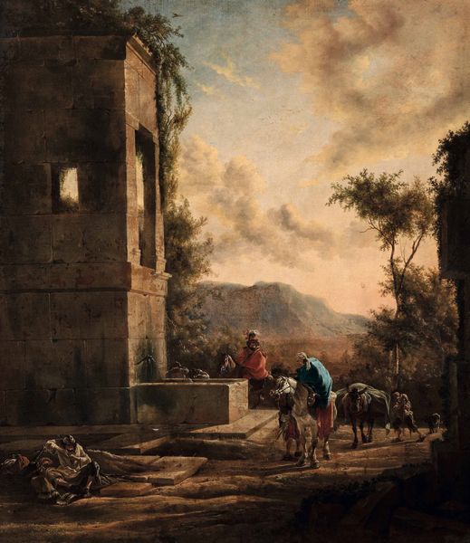 Jan Weenix : Paesaggio con viandanti e rovine  - Asta Old Masters Paintings - Associazione Nazionale - Case d'Asta italiane