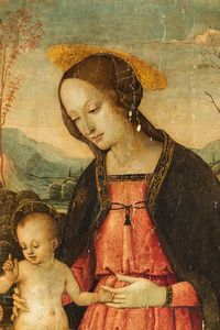 Scuola umbra del XVI secolo Madonna con Bambino e san Giovannino  - Asta Old Masters Paintings - Associazione Nazionale - Case d'Asta italiane