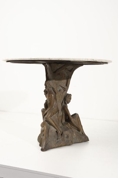 MANIFATTURA ITALIANA : Tavolo con base scultorea raffigurante delle ninfe  - Asta Asta 364 | DESIGN E ARTI DECORATIVE DEL NOVECENTO - DESIGN (Online) Online - Associazione Nazionale - Case d'Asta italiane