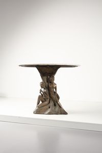 MANIFATTURA ITALIANA : Tavolo con base scultorea raffigurante delle ninfe  - Asta Asta 364 | DESIGN E ARTI DECORATIVE DEL NOVECENTO - DESIGN (Online) Online - Associazione Nazionale - Case d'Asta italiane