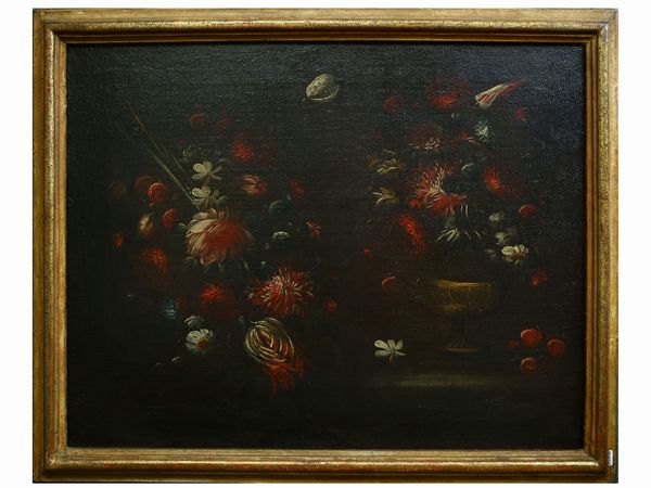 ,Scuola lombarda del XVII secolo : Nature morte con fiori  - Asta House Sale: La casa fiorentina di un collezionista - Associazione Nazionale - Case d'Asta italiane