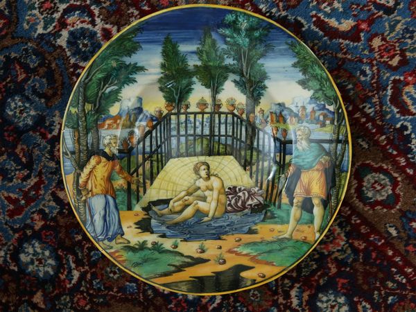 Piatto in maiolica, Urbino 1560 circa  - Asta House Sale: La casa fiorentina di un collezionista - Associazione Nazionale - Case d'Asta italiane