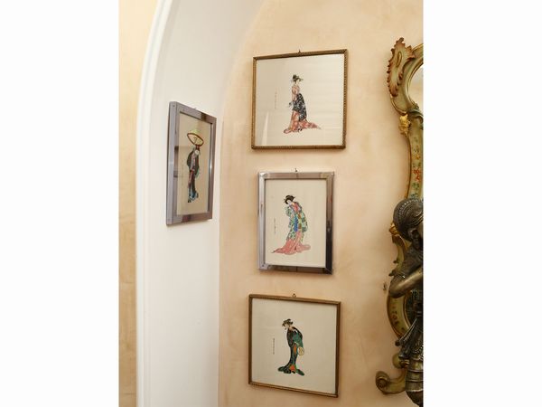 Figurini di moda giapponesi  - Asta House Sale: La casa fiorentina di un collezionista - Associazione Nazionale - Case d'Asta italiane