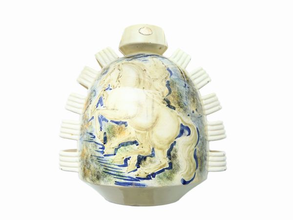 Vaso in ceramica policroma  - Asta House Sale: La casa fiorentina di un collezionista - Associazione Nazionale - Case d'Asta italiane