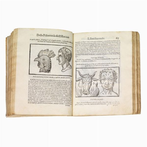 (Fisiognomica - Illustrati 600)   DELLA PORTA, Giovan Battista.   Della fisonomia dell’huomo del sig. Gio. Battista della Porta napolitano. Libri sei.   In Padoua, per Pietro Paolo Tozzi nella stamparia del Pasquati, 1613.  - Asta Libri, manoscritti e autografi - Associazione Nazionale - Case d'Asta italiane