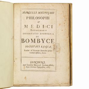 (Scienze naturali - Illustrati 600)   MALPIGHI, Marcello.   Dissertatio epistolica de bombyce.   Londini, apud Joannem Martyn & Jacobum Allestry, 1669.  - Asta Libri, manoscritti e autografi - Associazione Nazionale - Case d'Asta italiane