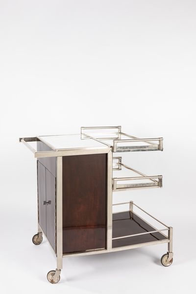 ,Jacques  Adnet : Carrello Bar  - Asta Design e Arti Decorative - Associazione Nazionale - Case d'Asta italiane