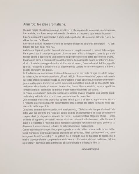 ,ENNIO FINZI : tre idee cromatiche  - Asta Arte Moderna e Contemporanea - Associazione Nazionale - Case d'Asta italiane