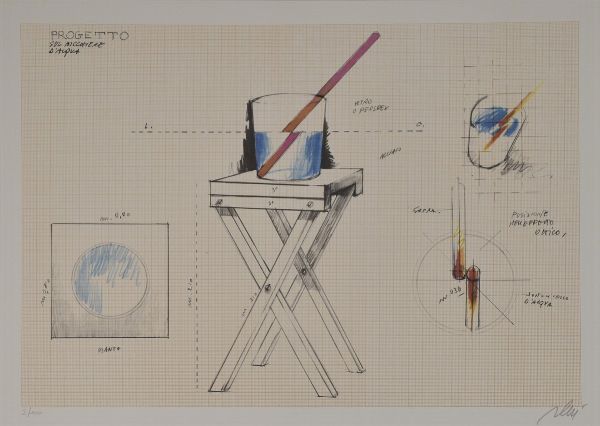 ,FABRIZIO PLESSI : Progetti sull'acqua  - Asta Grafica e Multipli d'Autore - Associazione Nazionale - Case d'Asta italiane