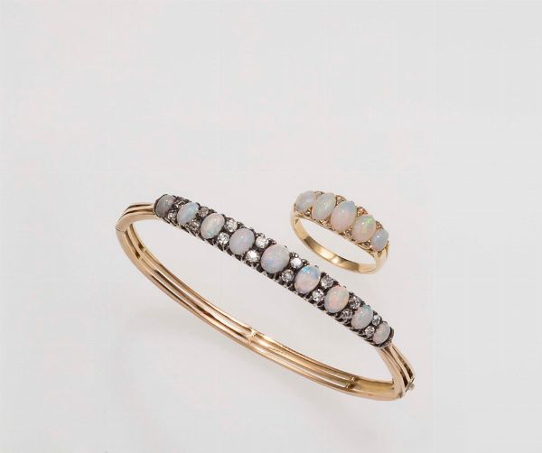Bracciale ed anello con opali  - Asta Fine Jewels - Associazione Nazionale - Case d'Asta italiane