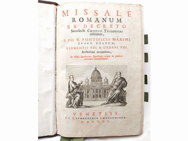 Missale Romanum ex decreto sacrosancti Concilii Tridentini restitutum  - Asta Libri Antichi e Libri d'Arte - Associazione Nazionale - Case d'Asta italiane