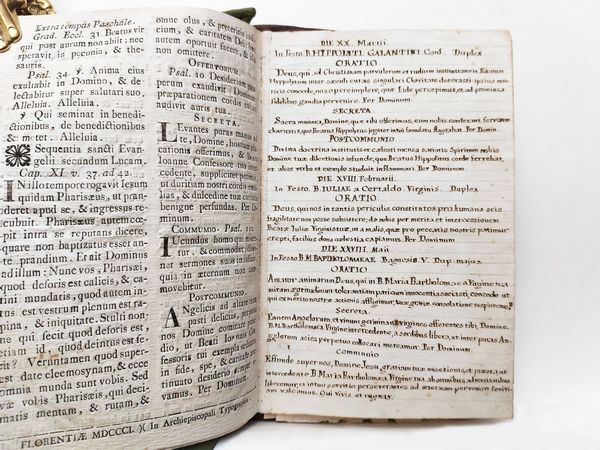 Missale Romanum ex decreto sacrosancti Concilii Tridentini restitutum  - Asta Libri Antichi e Libri d'Arte - Associazione Nazionale - Case d'Asta italiane