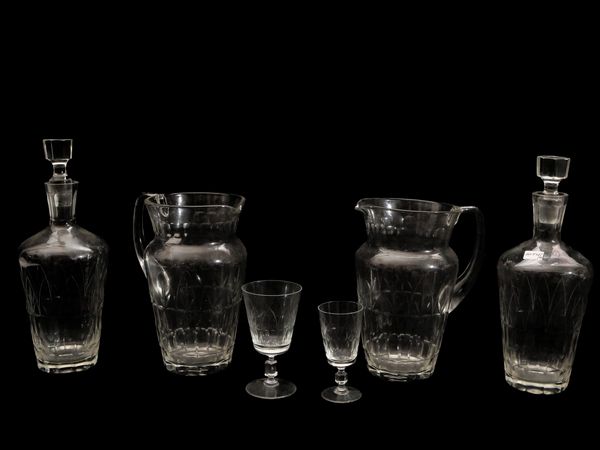 Servizio di bicchieri in vetro molato  - Asta L'Arte di Arredare - Associazione Nazionale - Case d'Asta italiane