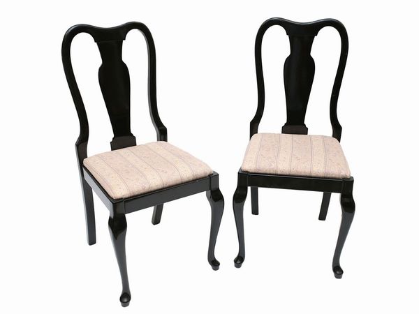 Serie di sei sedie in lacca nera  - Asta L'Arte di Arredare - Associazione Nazionale - Case d'Asta italiane