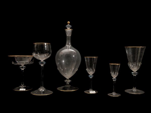 Cinque bicchieri in vetro soffiato di Murano  - Asta L'Arte di Arredare - Associazione Nazionale - Case d'Asta italiane