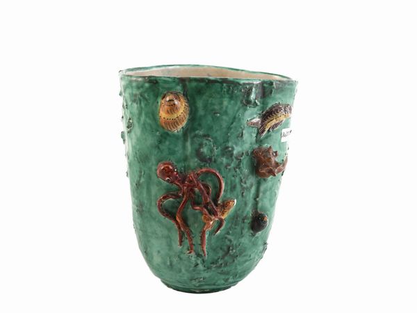 Vaso in ceramica, Pinto  - Asta L'Arte di Arredare - Associazione Nazionale - Case d'Asta italiane