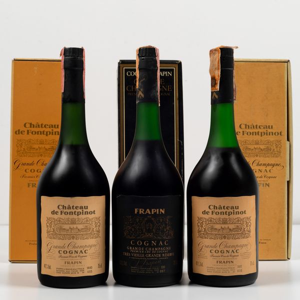 Frapin, Cognac Grande Champagne Tres Vieille Grande Reserve<BR>Frapin Chateau de Fontpinot, Cognac Grande Champagne  - Asta Spirito del tempo  - Associazione Nazionale - Case d'Asta italiane