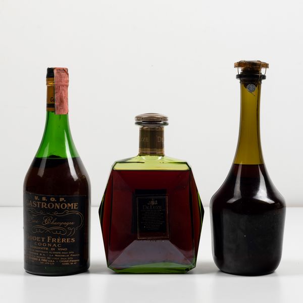 Gaston de Lagrange, Cognac XO<BR>Godet Freres, Cognac Gastronome V.S.O.P.<BR>De Luze, Cognac XO  - Asta Spirito del tempo  - Associazione Nazionale - Case d'Asta italiane