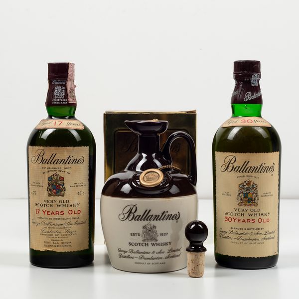 Ballantine's, Very Old Scotch Whisky 17 years old<BR>Ballantine's, Very Old Scotch Whisky 30 years old<BR>Ballantine's, Scotch Whisky  - Asta Spirito del tempo  - Associazione Nazionale - Case d'Asta italiane