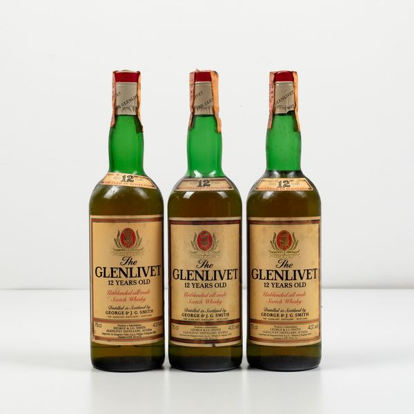 The Glenlivet, Unblended All Malt Scotch Whisky 12 years old  - Asta Spirito del tempo  - Associazione Nazionale - Case d'Asta italiane