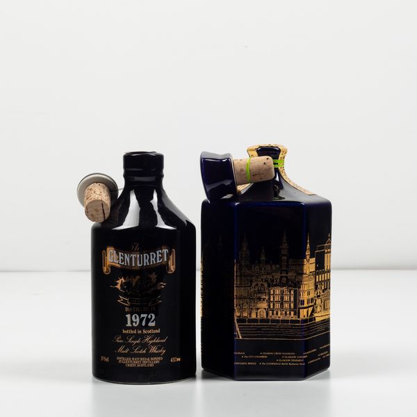 Glenturret, Pure Single Highland Malt Scotch Whisky<BR>Glasgow European City of Culture, Premium Reserve Blended Scotch Whisky  - Asta Spirito del tempo  - Associazione Nazionale - Case d'Asta italiane