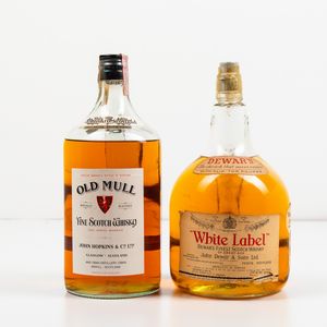 John Hopkins, Old Mull Fine Scotch Whisky<BR>Dewar's, White Label Finest Scotch Whisky  - Asta Spirito del tempo  - Associazione Nazionale - Case d'Asta italiane