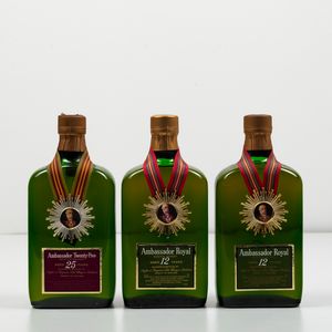 Ambassador Royal, Scotch Whisky 12 years old<BR>Ambassador Royal, Scotch Whisky 25 years old  - Asta Spirito del tempo  - Associazione Nazionale - Case d'Asta italiane