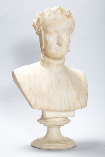 Scultura in alabastro raffigurante busto di Dante Alighieri, secolo XIX  - Asta Incanti d'Arte - Associazione Nazionale - Case d'Asta italiane