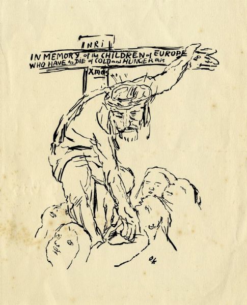 OLDA KOKOSCHKA : Best wishes from Oskar and Olda Kokoschka.  - Asta Stampe, disegni e dipinti antichi, moderni e contemporanei   - Associazione Nazionale - Case d'Asta italiane