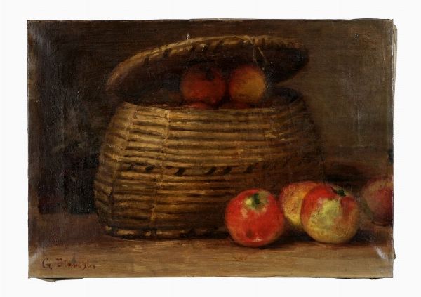 Cesto con frutta.  - Asta Stampe, disegni e dipinti antichi, moderni e contemporanei   - Associazione Nazionale - Case d'Asta italiane