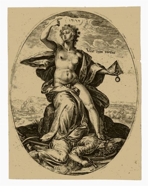 HENDRIK GOLTZIUS : Vicit vim virtus.  - Asta Stampe, disegni e dipinti antichi, moderni e contemporanei   - Associazione Nazionale - Case d'Asta italiane