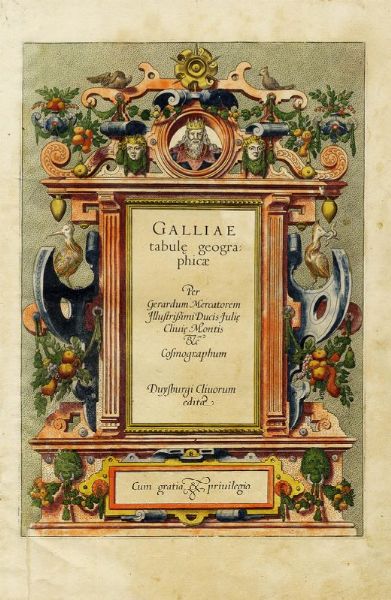 GERARD MERCATOR : Cinque frontespizi in coloritura.  - Asta Stampe, disegni e dipinti antichi, moderni e contemporanei   - Associazione Nazionale - Case d'Asta italiane