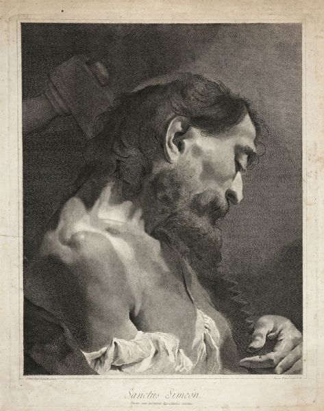 MARCO ALVISE PITTERI : Sanctus Simeon.  - Asta Stampe, disegni e dipinti antichi, moderni e contemporanei   - Associazione Nazionale - Case d'Asta italiane