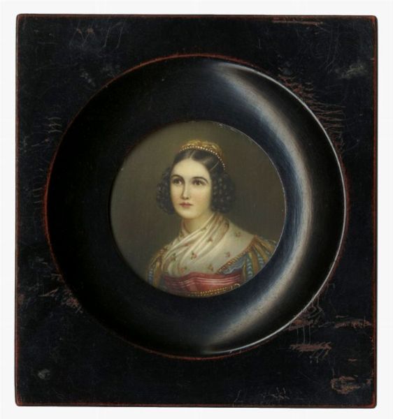 Giovinetta in costume ungherese.  - Asta Stampe, disegni e dipinti antichi, moderni e contemporanei   - Associazione Nazionale - Case d'Asta italiane