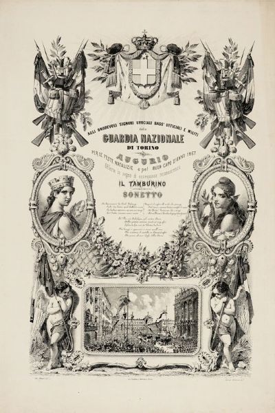 Lotto composto di 17 incisioni della Guardia Nazionale.  - Asta Stampe, disegni e dipinti antichi, moderni e contemporanei   - Associazione Nazionale - Case d'Asta italiane