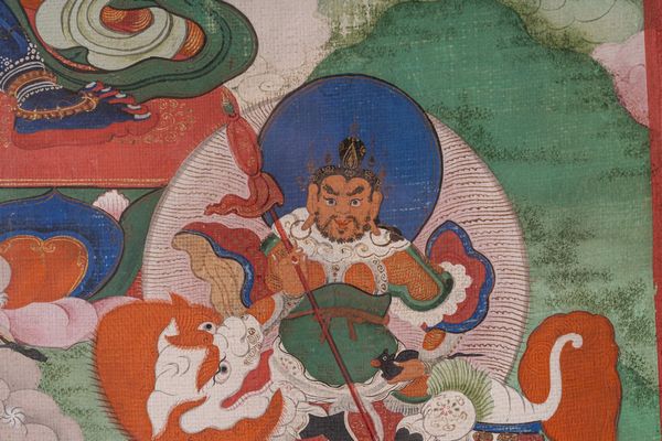 Arte Himalayana : Thangka raffigurante Vajrapani  Sino-Tibet, XIX secolo  - Asta Asta 373 | ARTE ORIENTALE E ISLAMICA - ARTE ORIENALE E WUNDERKAMMER Online - Associazione Nazionale - Case d'Asta italiane