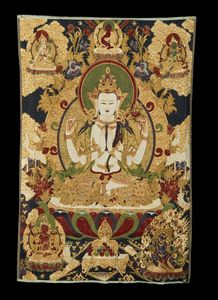 Arte Himalayana : Lotto composto da due thangka ricamate ed un ricamo  Nepal e Cina, XIX - XX secolo  - Asta Asta 373 | ARTE ORIENTALE E ISLAMICA - ARTE ORIENALE E WUNDERKAMMER Online - Associazione Nazionale - Case d'Asta italiane