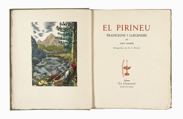 JOAN ADAMES : El Pireneu. Tradicions i llegendes [...] Xilografies de E. C. Ricard.  - Asta 	Libri, autografi e manoscritti - Associazione Nazionale - Case d'Asta italiane