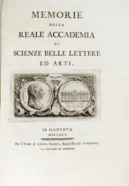 Memorie della Reale Accademia di Scienze Belle Lettere ed arti.  - Asta 	Libri, autografi e manoscritti - Associazione Nazionale - Case d'Asta italiane