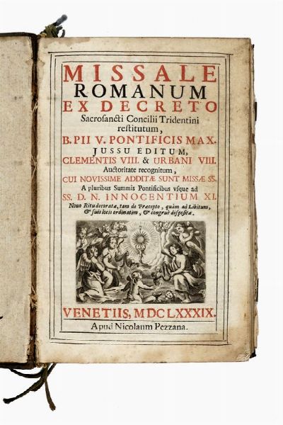 Missale romanum ex decreto Sacrosancti Concilii Tridentini restitutum, B. PII V. Pontificis Max. jussu editum...  - Asta 	Libri, autografi e manoscritti - Associazione Nazionale - Case d'Asta italiane