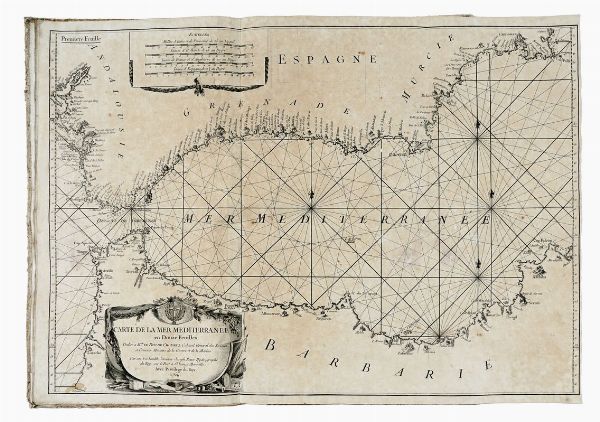 Joseph Roux : Carte de la Mer Mediterrane en douze feuilles.  - Asta 	Libri, autografi e manoscritti - Associazione Nazionale - Case d'Asta italiane