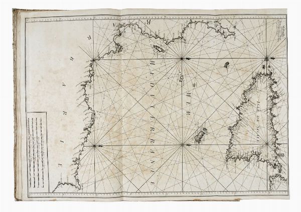 Joseph Roux : Carte de la Mer Mediterrane en douze feuilles.  - Asta 	Libri, autografi e manoscritti - Associazione Nazionale - Case d'Asta italiane