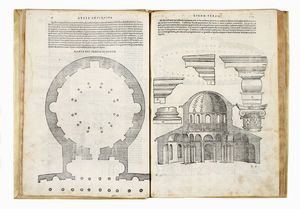 SEBASTIANO SERLIO : Il terzo libro [...] nel qual si figurano, e descrivono le antiquita di Roma, e le altre che sono in Italia, e fuori d'Italia.  - Asta 	Libri, autografi e manoscritti - Associazione Nazionale - Case d'Asta italiane