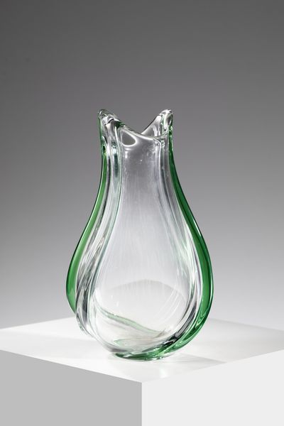 SEGUSO ARCHIMEDE (1909 - 1999) : attribuito. Vaso in vetro con applicazioni in vetro verde  - Asta Asta 376 | VETRI DI MURANO E DEL XX SECOLO E CERAMICHE - VETRI DI MURANO E FRANCESI, CERAMICHE Virtuale - Associazione Nazionale - Case d'Asta italiane