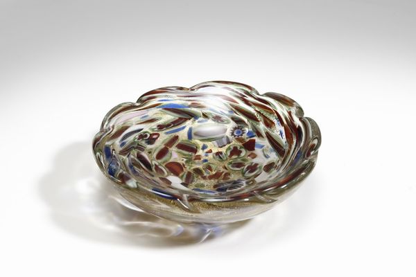 MANIFATTURA MURANESE : Ciotola decorata a murrine e foglia oro  - Asta Asta 376 | VETRI DI MURANO E DEL XX SECOLO E CERAMICHE - VETRI DI MURANO E FRANCESI, CERAMICHE Virtuale - Associazione Nazionale - Case d'Asta italiane