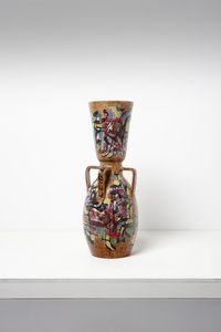 BORSI MANFREDO (1900 - 1967) : Grande vaso quadriansato a decoro astratto  - Asta Asta 376 | VETRI DI MURANO E DEL XX SECOLO E CERAMICHE - VETRI DI MURANO E FRANCESI, CERAMICHE Virtuale - Associazione Nazionale - Case d'Asta italiane