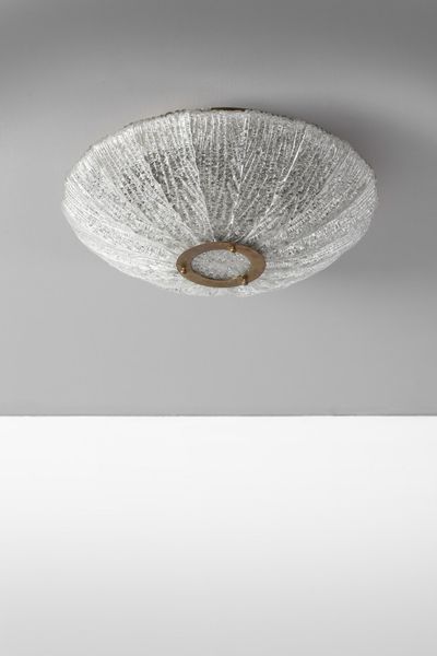 VENINI : Lampada a plafoniera  - Asta Asta 378 | DESIGN E ARTI DECORATIVE DEL NOVECENTO - DESIGN Online - Associazione Nazionale - Case d'Asta italiane