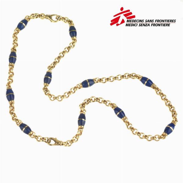 COLLANA A CATENA ROLLO CON LAPISLAZZULI  - Asta Gioielli  - Associazione Nazionale - Case d'Asta italiane