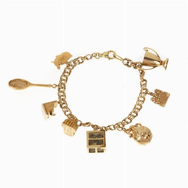 BRACCIALE A CATENA CON CHARMS  - Asta Gioielli  - Associazione Nazionale - Case d'Asta italiane