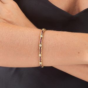 BRACCIALE TENNIS CON RUBINI E DIAMANTI  - Asta Gioielli  - Associazione Nazionale - Case d'Asta italiane